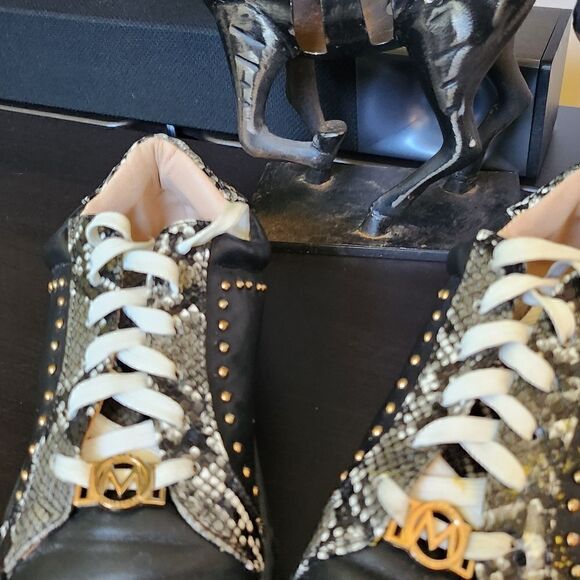 Mia k Collection Women's Black Sneakers with Studs Y2K, Fashionable - Picture 9 of 11